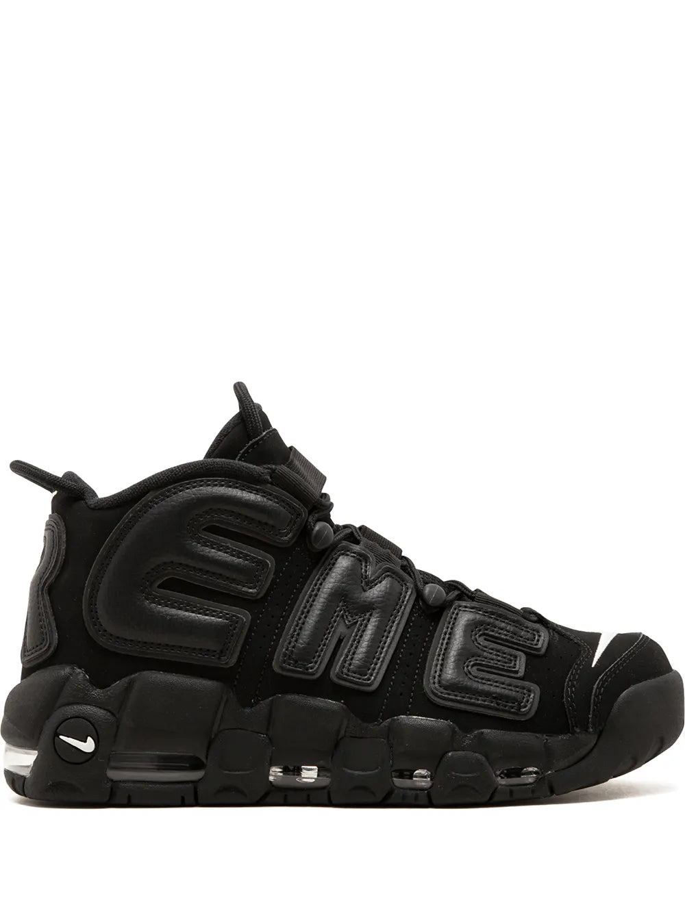 X Supreme Air More Uptempo Suptempo Black Sneakers