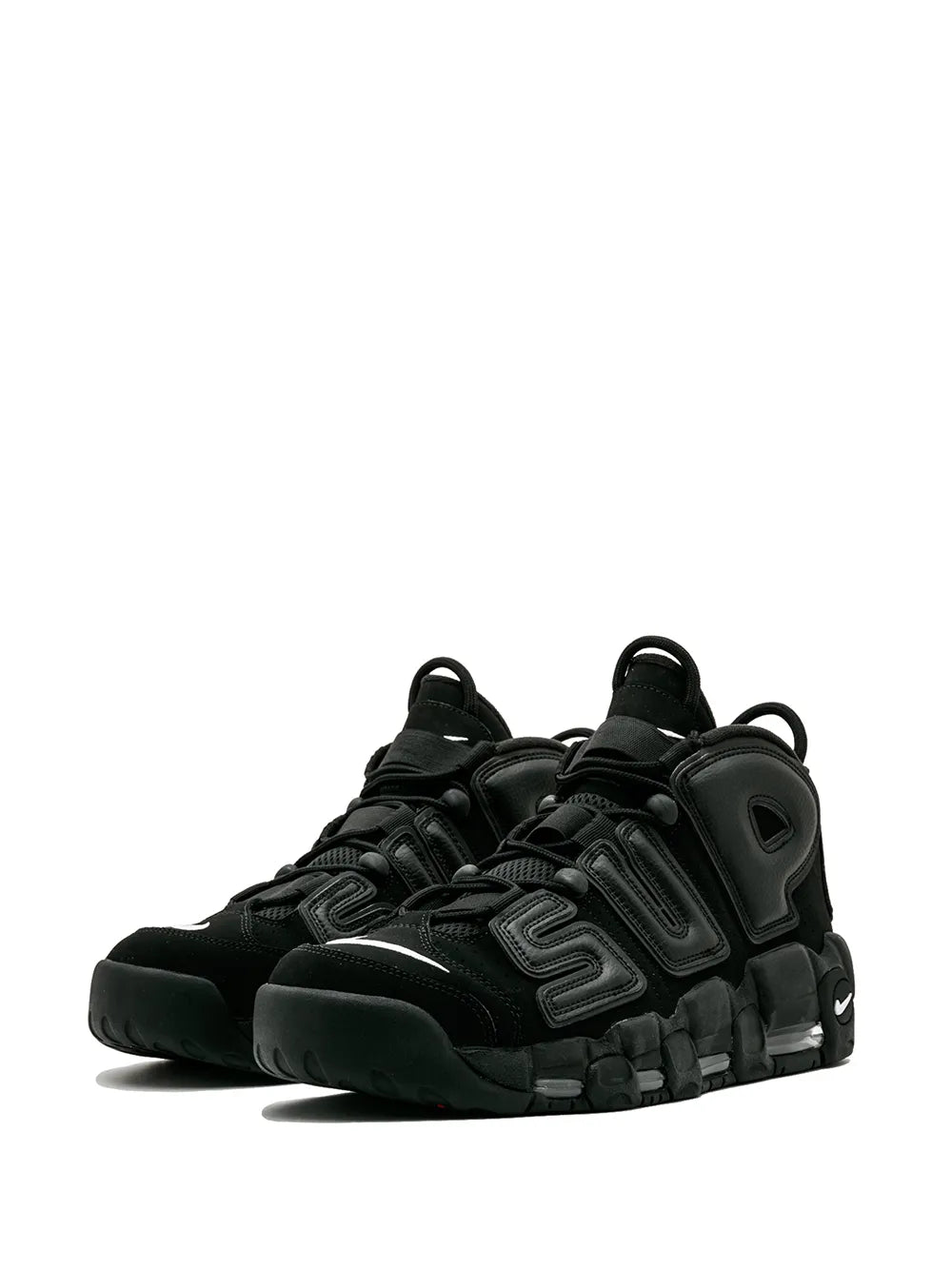 X Supreme Air More Uptempo Suptempo Black Sneakers