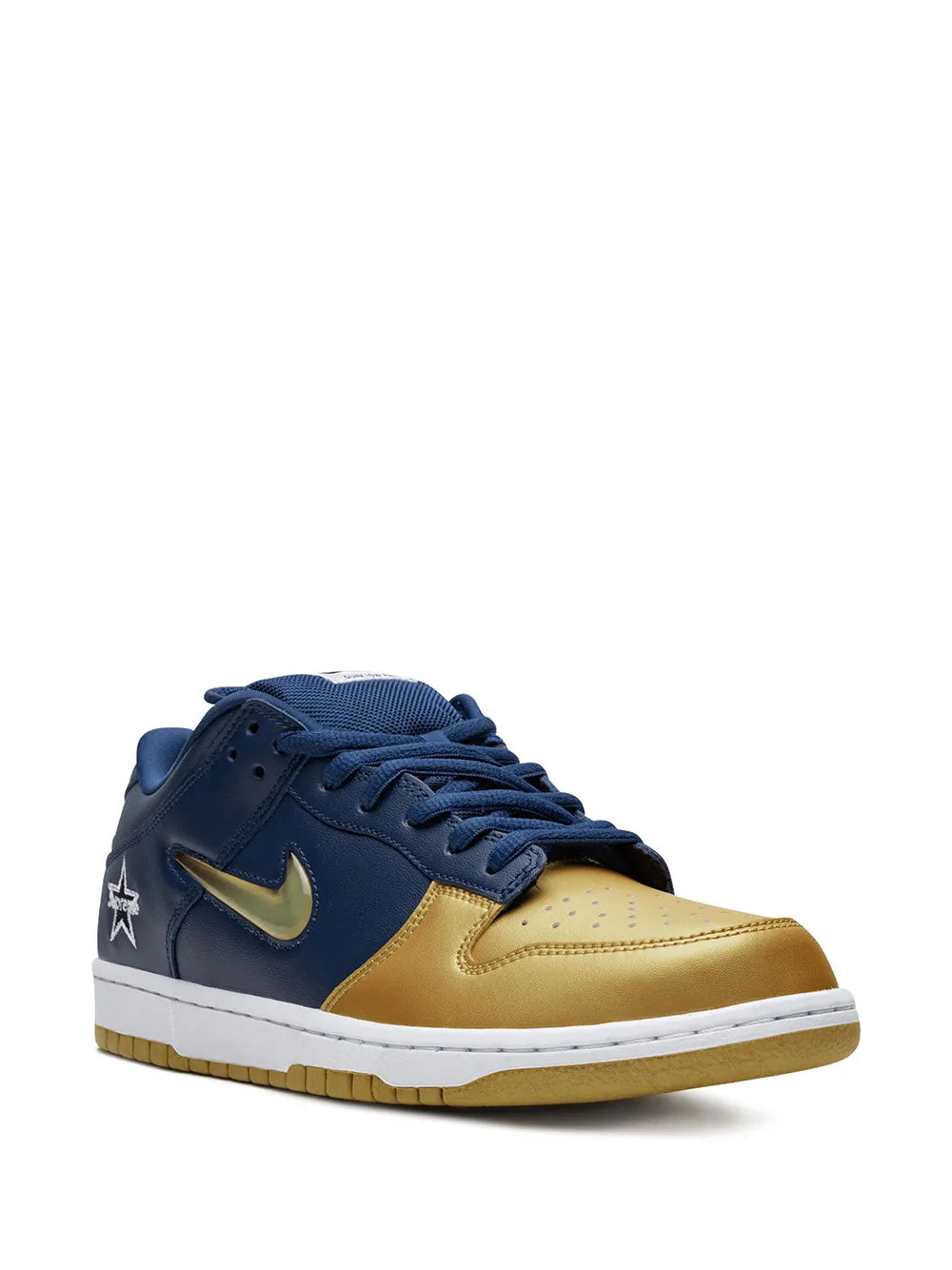 X Supreme Sb Dunk Low Jewel Swoosh Gold/Navy Sneakers