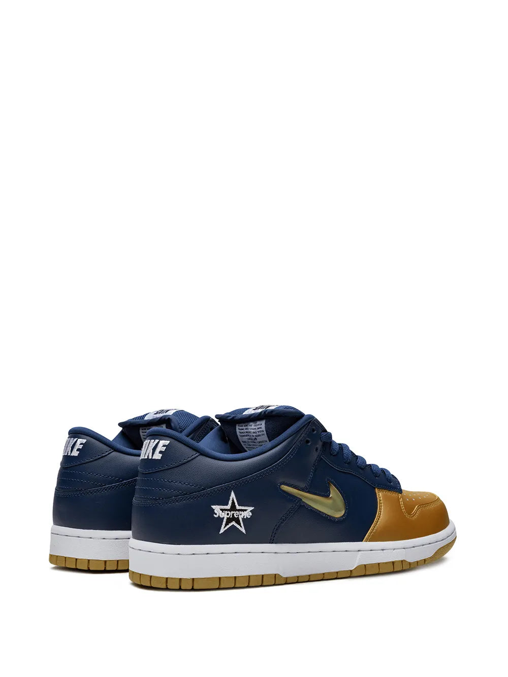 X Supreme Sb Dunk Low Jewel Swoosh Gold/Navy Sneakers