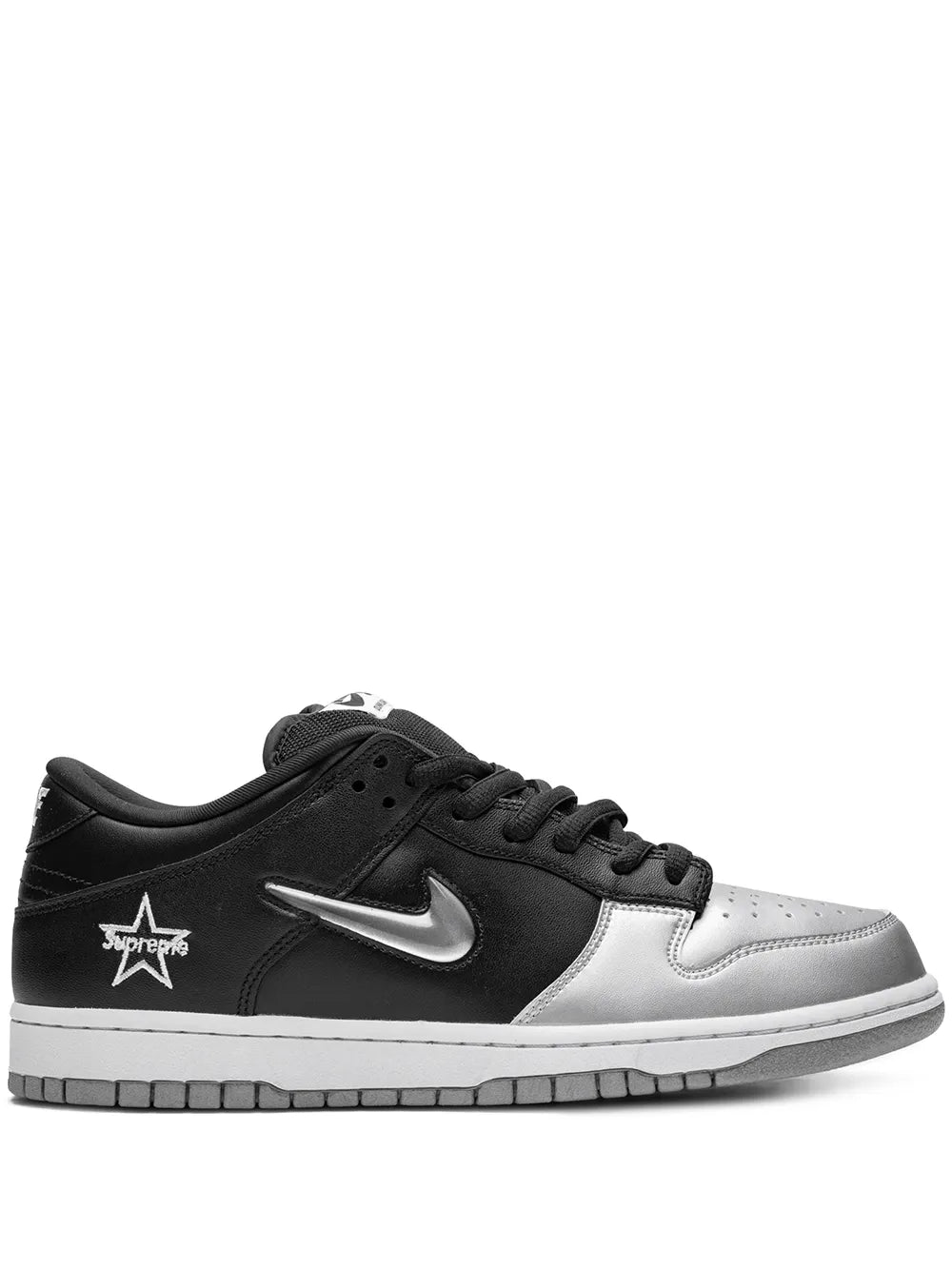 X Supreme Sb Dunk Low Og Qs Jewel Swoosh Silver/Black Sneakers