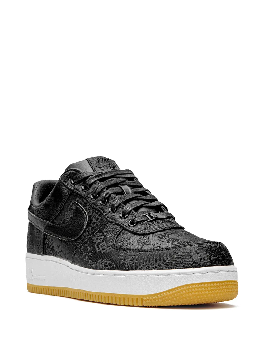 X Fragment X Clot Air Force 1 07 Black Silk Sneakers
