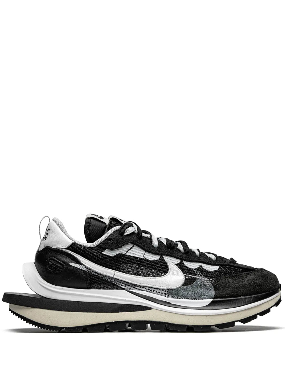 X Sacai Vaporwaffle Black White Sneakers