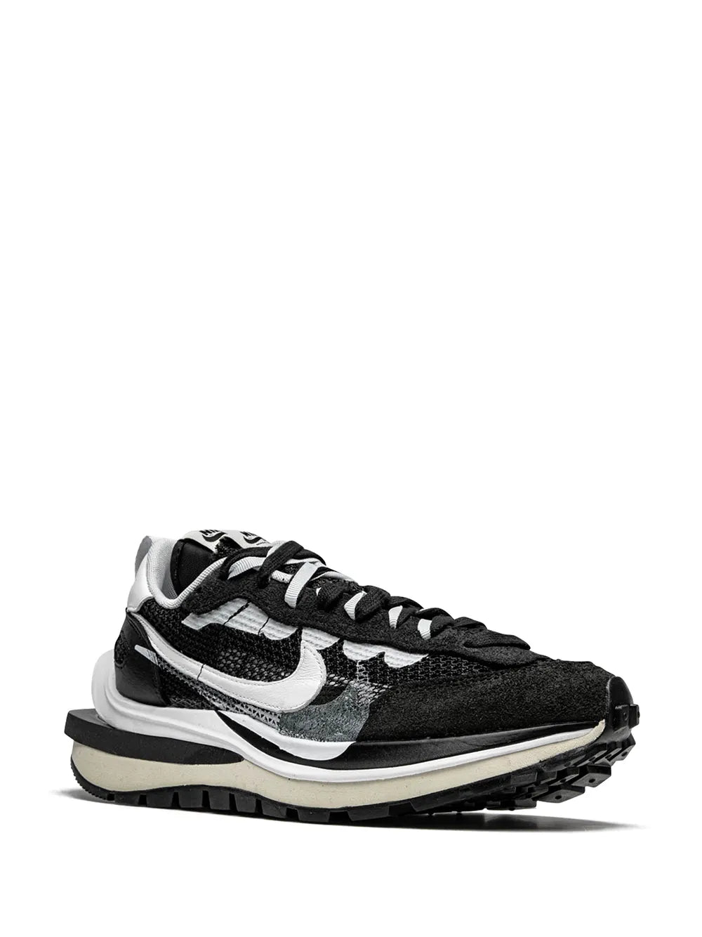 X Sacai Vaporwaffle Black White Sneakers