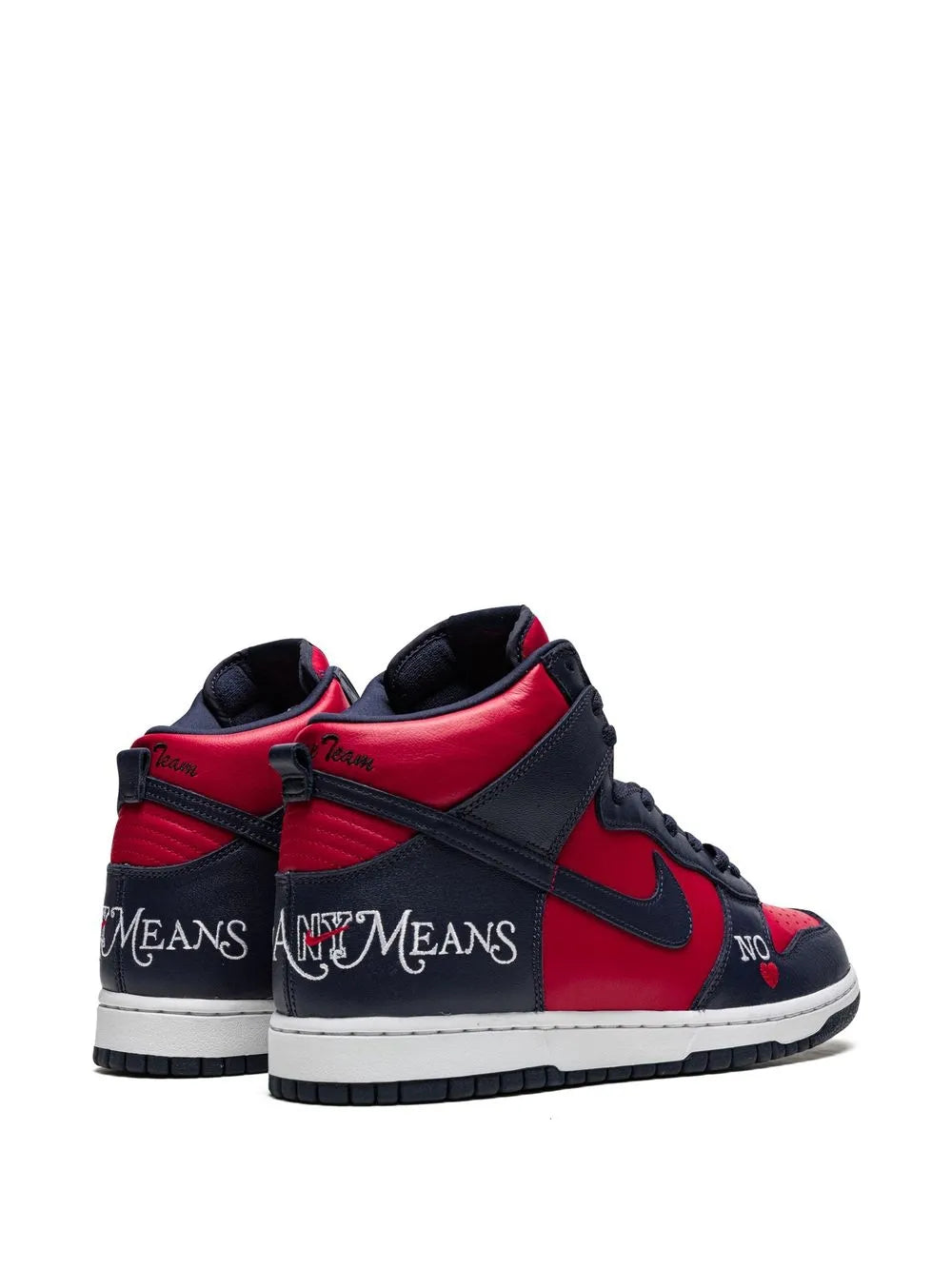 X Supreme Sb Dunk High By Any Means Navy/Red Sneakers