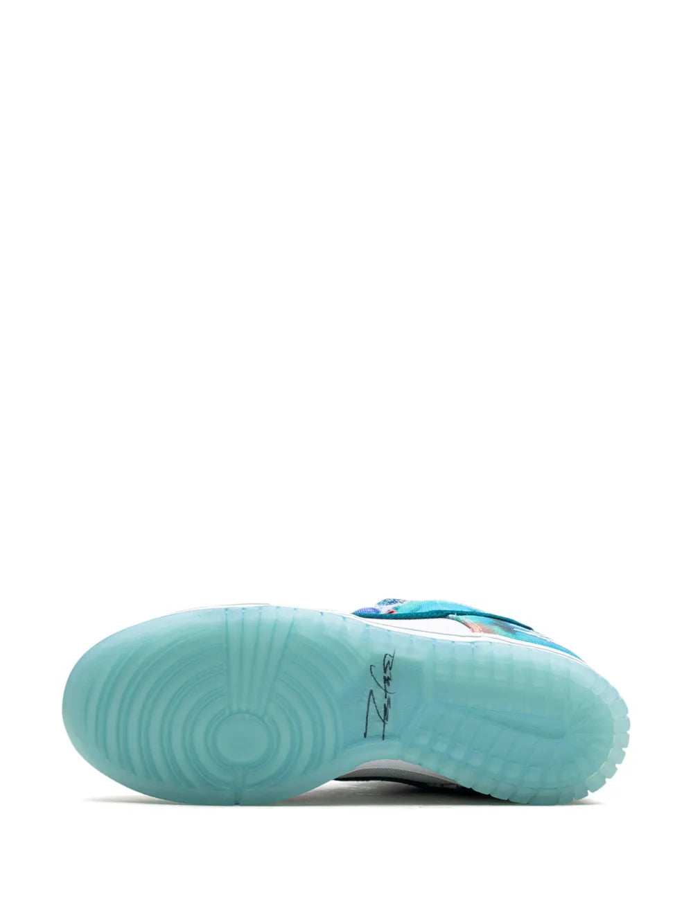X Futura Laboratories Sb Dunk Low Bleached Aqua Sneakers