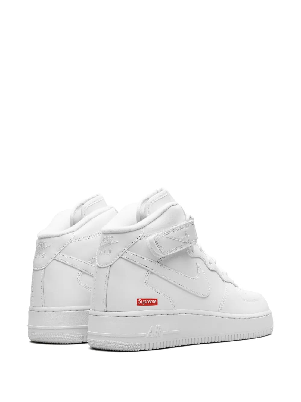 X Supreme Air Force 1 Mid Mini Box Logo White Sneakers