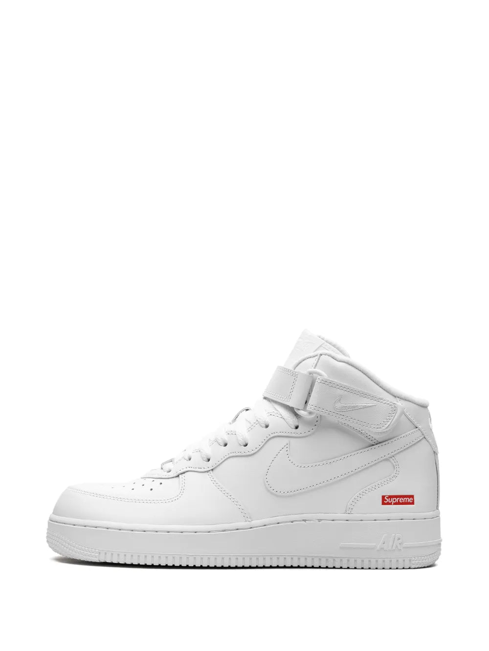 X Supreme Air Force 1 Mid Mini Box Logo White Sneakers