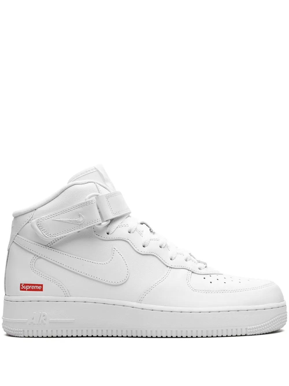 X Supreme Air Force 1 Mid Mini Box Logo White Sneakers